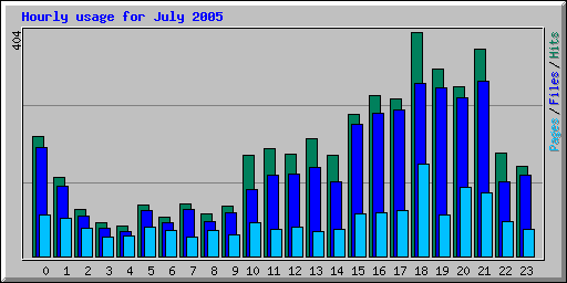 Hourly usage for July 2005